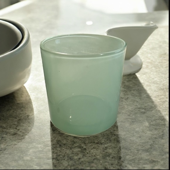 Translucent Teal Glass Decorative Jar With removable Wooden Lid Designed - Picture 13 of 13